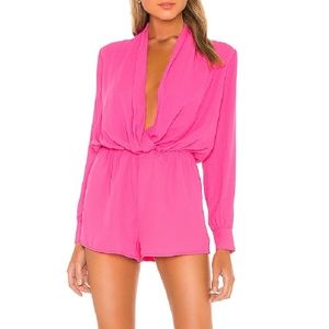 Superdown Kaycie Drape Neck Romper - Size Medium